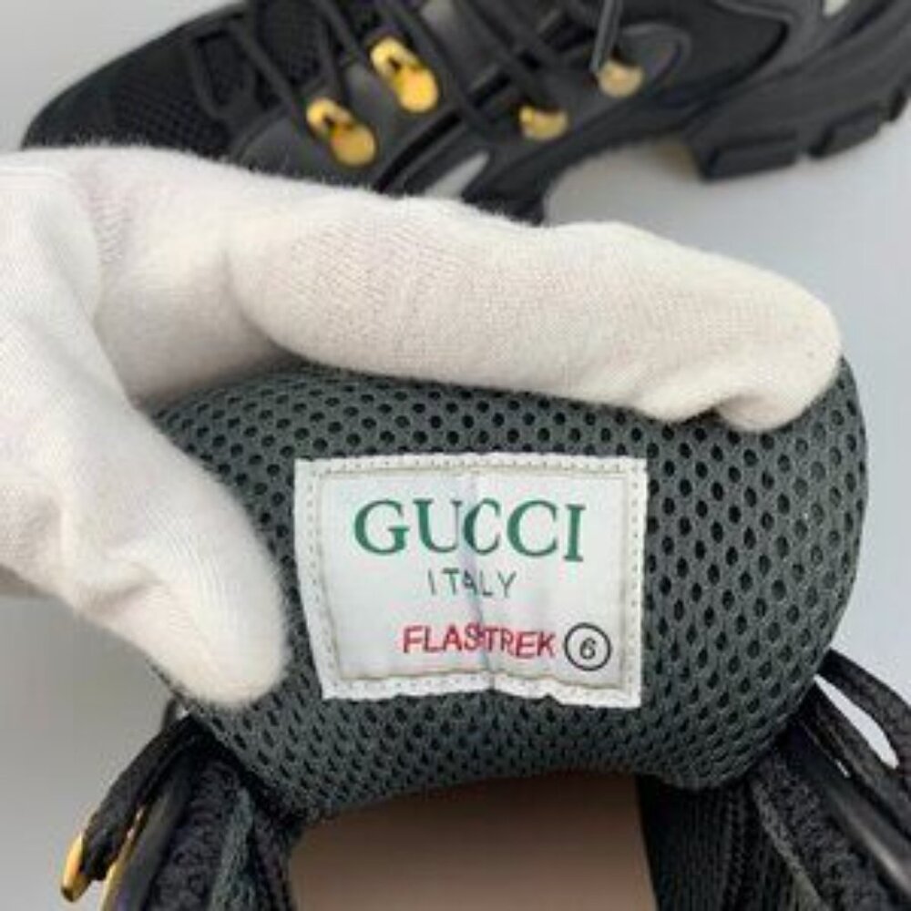 NIB Authentic Gucci Flashtrek sneakers In Black - Picture 7 of 14